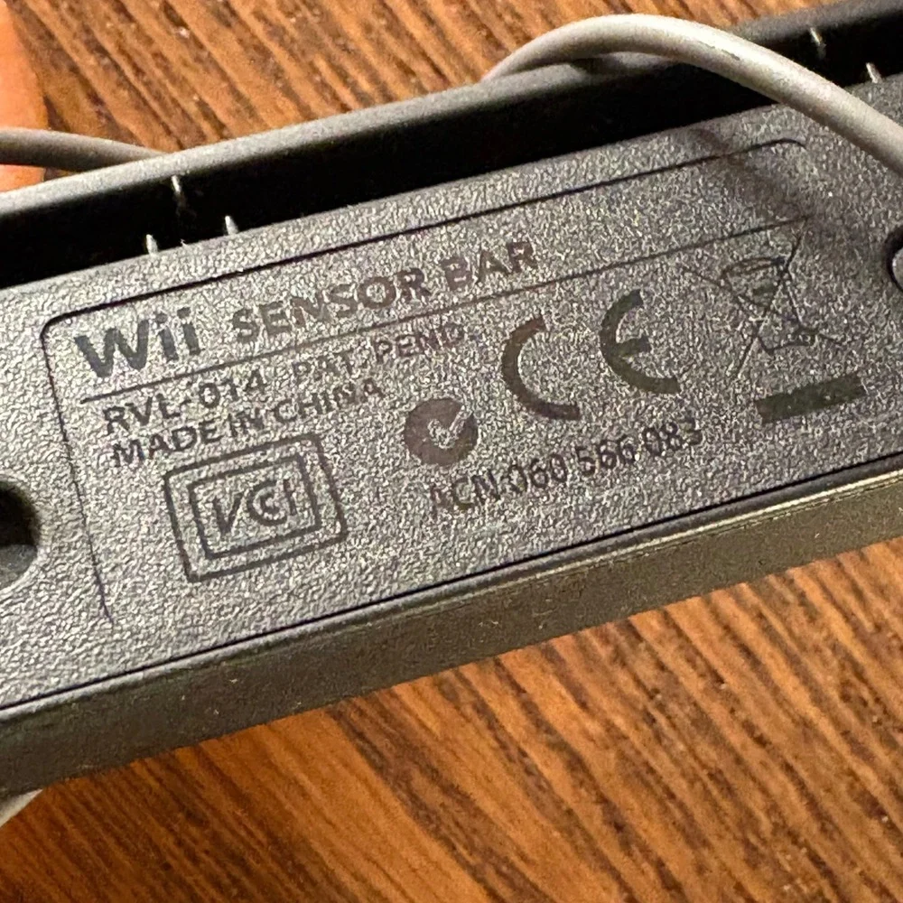 Nintendo‎ Wii Sensor Bar RVL-014 Wired Grey Black Good OEM Replacement Accessory